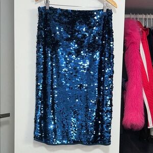 Halogen Sparkling Blue Sequin Pencil Skirt